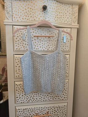 Express Light Gray Cable Knit Tank